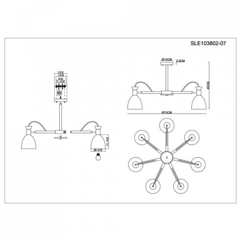 Потолочная люстра Evoluce Balcamo SLE103802-07