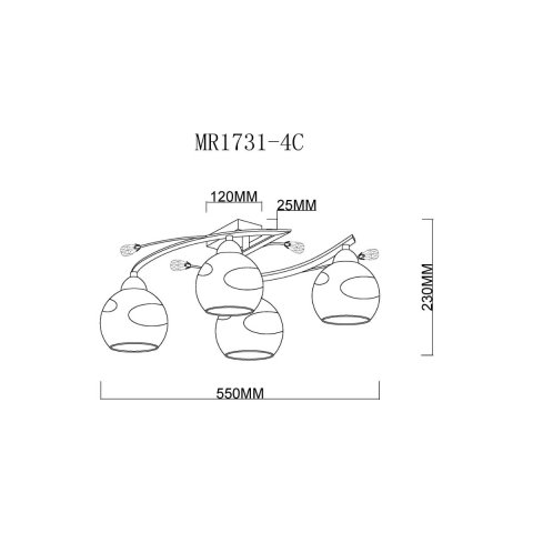 Потолочная люстра MyFar Stella MR1731-4C