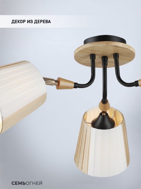 Потолочная люстра Seven Fires Vilmos WD3583/3C-BK-BG