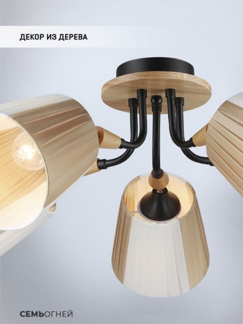 Потолочная люстра Seven Fires Vilmos WD3583/5C-BK-BG