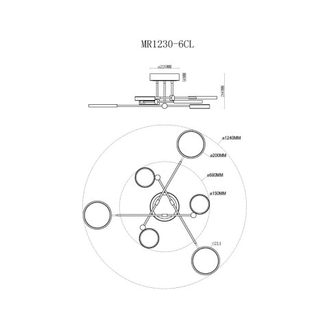 Потолочная светодиодная люстра MyFar Mandy MR1230-6CL