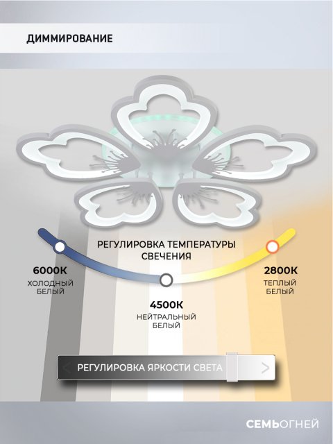 Потолочная светодиодная люстра Seven Fires Ferenk SF5028/5C-WT-RGB