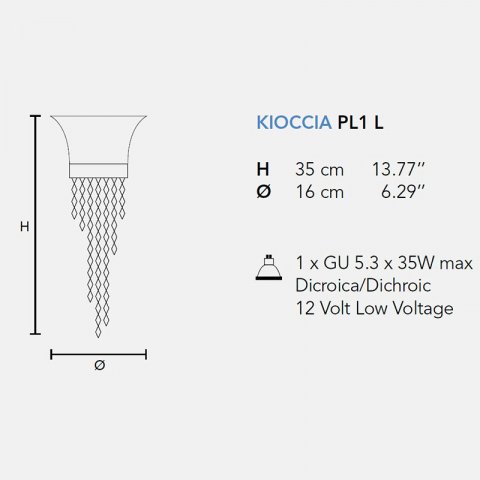 Потолочный светильник Masiero Kioccia PL 1 L Cromo TR SW