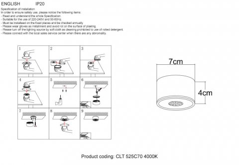 Потолочный светодиодный светильник Crystal Lux CLT 525C70 GO 4000K