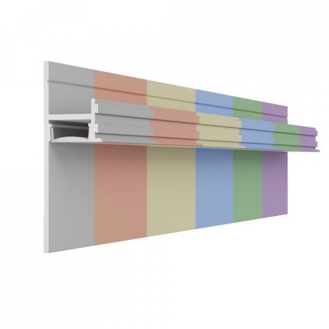 Плинтус теневой LED 7209 под рассеиватель по RAL Pro Design 52 мм х 15 мм х 2700 мм