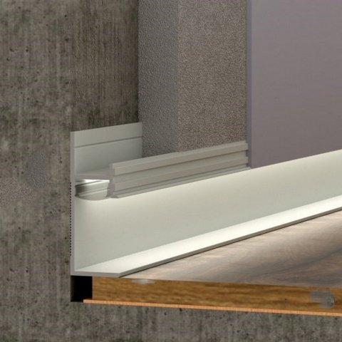 Плинтус теневой LED 7210 под рассеиватель Серебро Pro Design 48.5 мм х 12.7 мм х 2700 мм