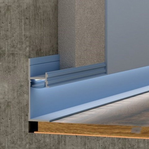 Плинтус теневой LED 7210 (сырой) под рассеиватель с нижней полкой по RAL Pro Design 48.5 мм х 12.7 мм х 2700 мм