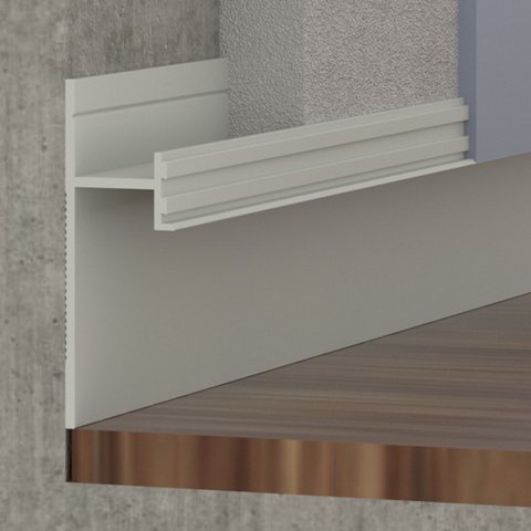 Плинтус теневой 380 Серебро Pro Design 52 мм х 15 мм х 2700 мм