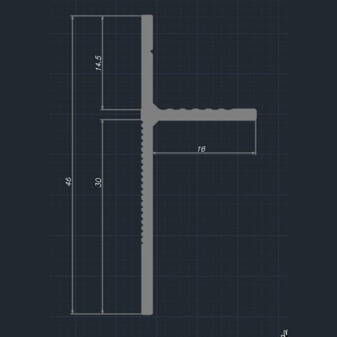 Плинтус теневой 7208 Серебро Pro Design 46 мм х 16 мм х 2700 мм