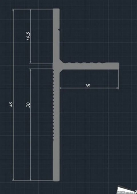 Плинтус теневой 7208 под панели Белый Pro Design 46 мм х 16 мм х 2700 мм