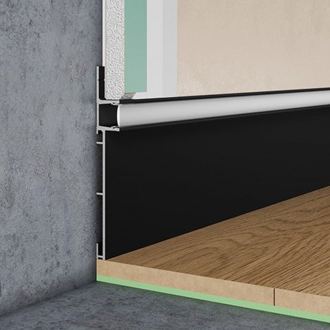 Плинтус скрытого монтажа Pro Design Combo 603 Черный Анодированный