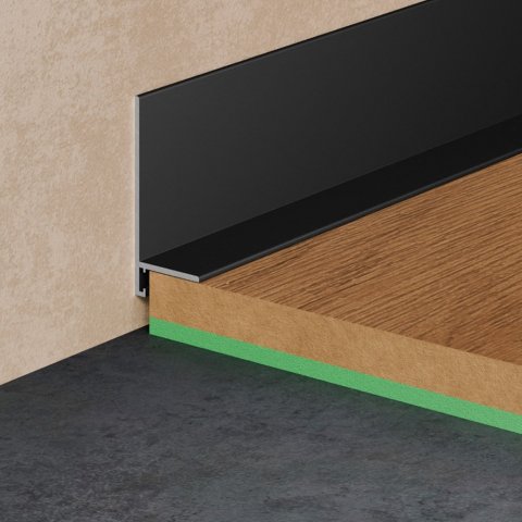 Микроплинтус Mini L 601B Черный муар Pro Design 35 мм х 15.5 мм х 2700 мм