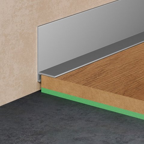 Микроплинтус Mini L 601A Серебро Pro Design 35 мм х 15.5 мм х 2700 мм