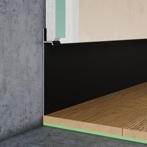 Плинтус скрытого монтажа Pro Design 323 Чёрный Муар RAL 9005