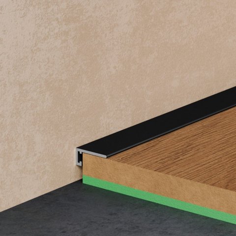 Микроплинтус Mini 7067 Черный RAL 9005 Pro Design 6,15 мм х 15,5 мм х 2700 мм