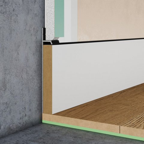 Плинтус скрытого монтажа Pro Design 323 Чёрный Муар RAL 9005