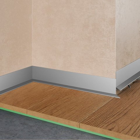 Микроплинтус Mini L 601A Серебро Pro Design 35 мм х 15.5 мм х 2700 мм