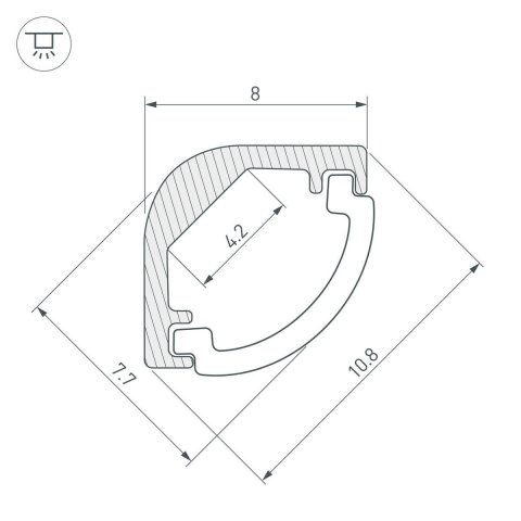 Профиль Arlight ARH-KANT-H8-2000 ANOD 036323