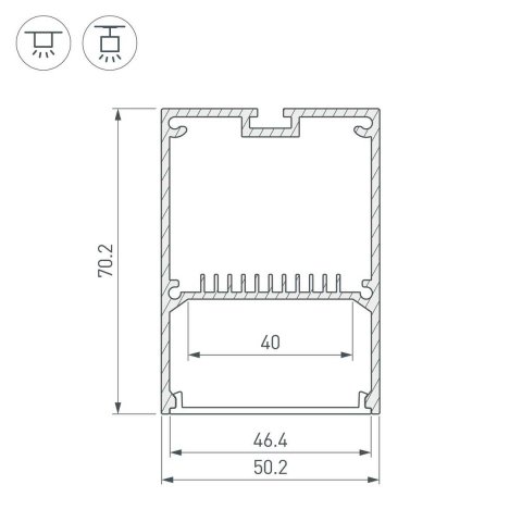 Профиль Arlight ARH-Line-5070-2000 Anod 031669