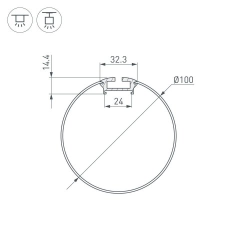 Профиль Arlight ARH-Round-D100-2000 Anod 036334