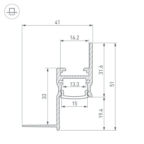 Профиль Arlight ARH-Сeil-S14-Shadow-2000 White 038594