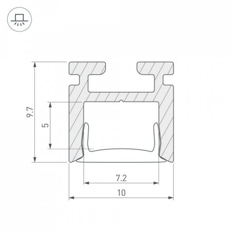 Профиль Arlight Pik-1010-2000 Anod 029089