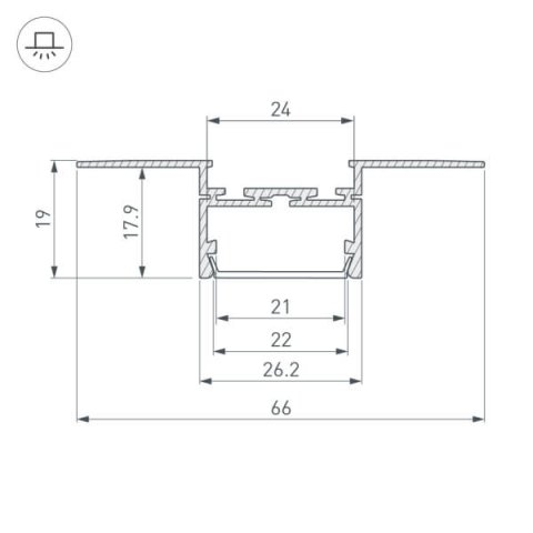 Профиль Arlight PLS-LOCK-H19-T-HIDE-2000 (ARL, Алюминий) 033693