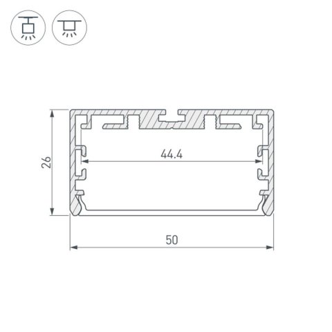 Профиль Arlight PLS-Lock-W50-SMT-2000 Anod 033772