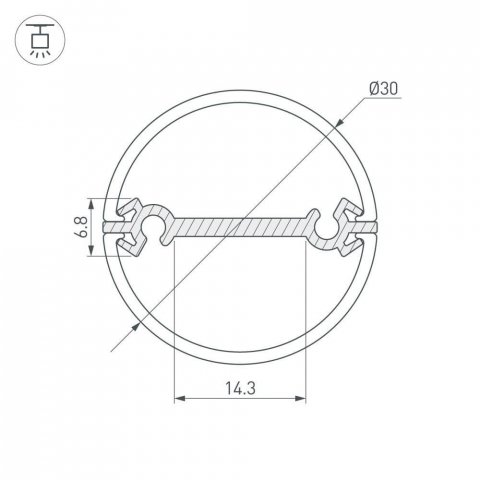 Профиль Arlight Round-D30-Dual-2000 Anod 029114