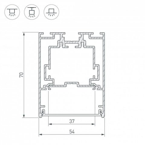 Профиль Arlight S2-Line-5470-2500 Seamless Anod 029440