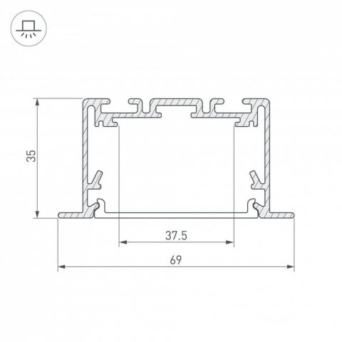 Профиль Arlight S2-Linia69-F-2500 Seamless Anod 029470