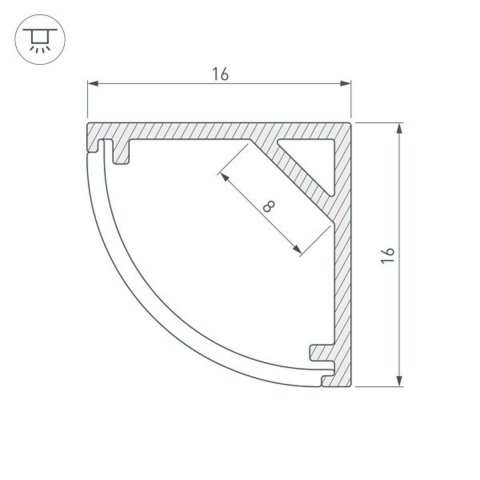 Профиль Arlight SL-KANT-H16-3000 ANOD 036041