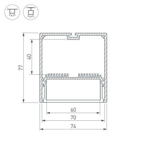 Профиль Arlight  SL-Line-7477-2000 Black 029939