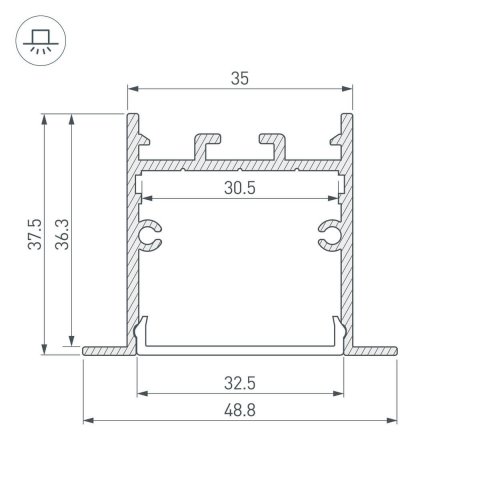 Профиль Arlight SL-LINIA49S-F-2000 ANOD BLACK 039389