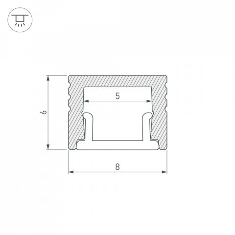 Профиль Arlight SL-Mini-8-H6-2000 Anod Black 030522