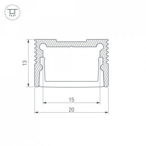 Профиль Arlight SL-Slim20-H13-2000 White 037113