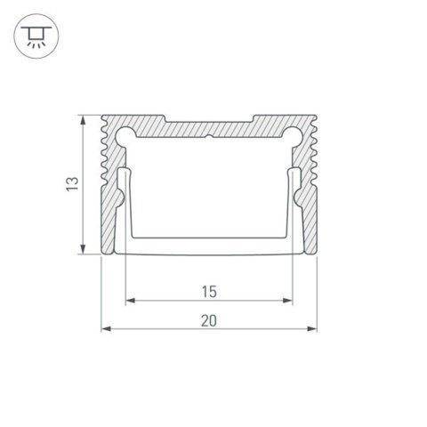 Профиль Arlight SL-SLIM20-H13-3000 ANOD 036036