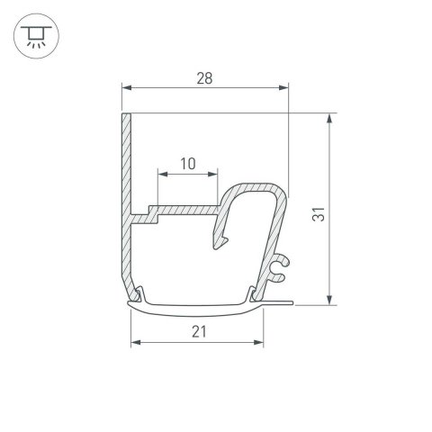 Профиль Arlight Stretch-S-20-Wall-Side-2000 040701