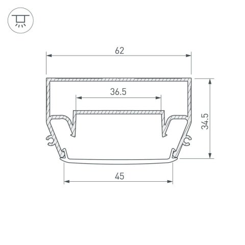 Профиль Arlight STRETCH-S-50-CEIL-CENTER-2000 040700