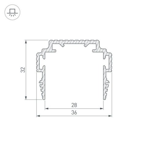 Профиль-держатель встраиваемый Arlight TEK-PLS-ZM-TK-2000 035011