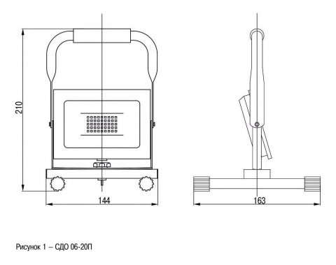 Прожектор светодиодный IEK СДО 06-20П 20W 6500K LPDO603-020-65-K02