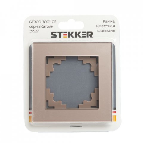 Рамка 1-постовая Stekker Катрин шампань GFR00-7001-02 39527