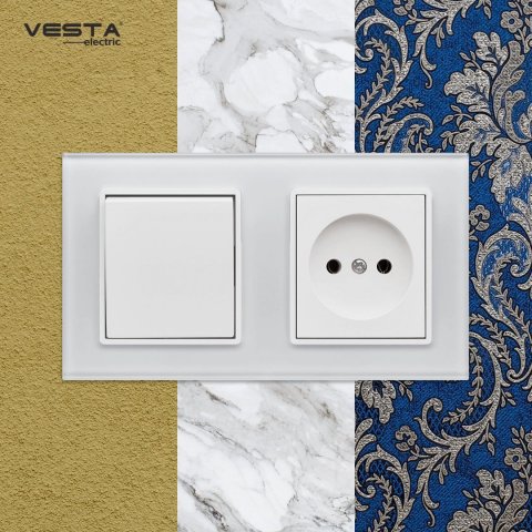 Рамка 2-постовая Vesta-Electric Exclusive White белый FRM050202BEL