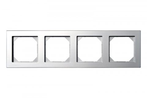 Рамка 4-постовая Liregus Epsilon серебро 28-189