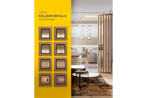 Рамка 5-постовая Vesta-Electric Exclusive Silver Champagne шампань FRM050501BSH