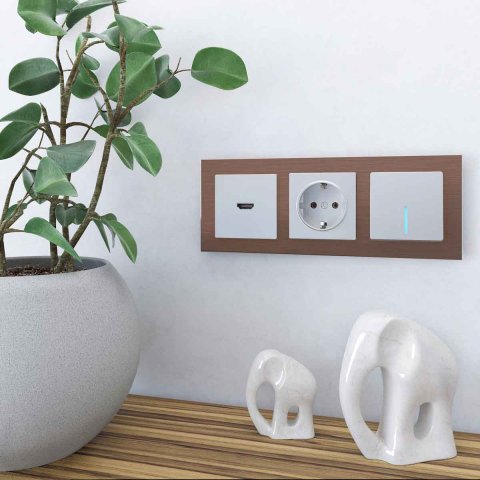 Рамка на 3 поста коричневый алюминий Werkel W0031714 4690389158193