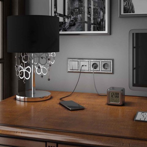 Рамка на 4 поста хром/белый Werkel W0041431 4690389159459