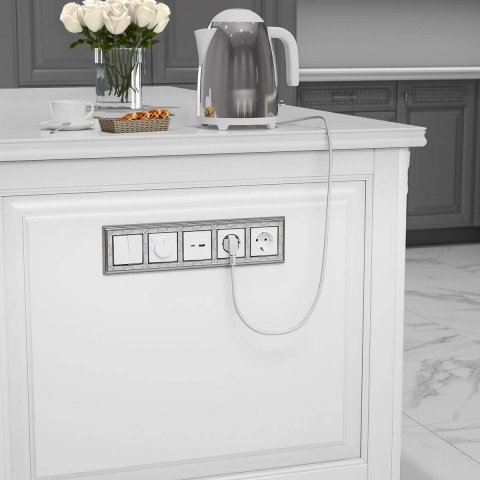 Рамка Werkel на 5 постов Palacio Gracia хром/белый W0051431 4690389159480