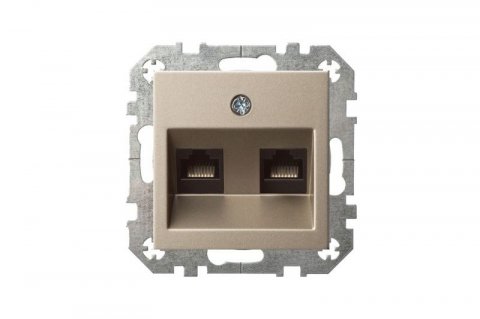 Розетка 2хRJ45 Liregus Epsilon шампань 28-3162