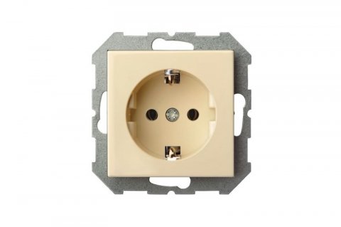 Розетка 2P+E Liregus Epsilon бежевый 28-0661